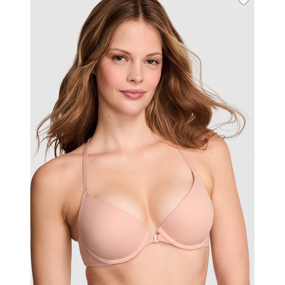 Victoria's Secret PINK Wear Everywhere T-Shirt Push Up Bra 38DD Front Close Pink